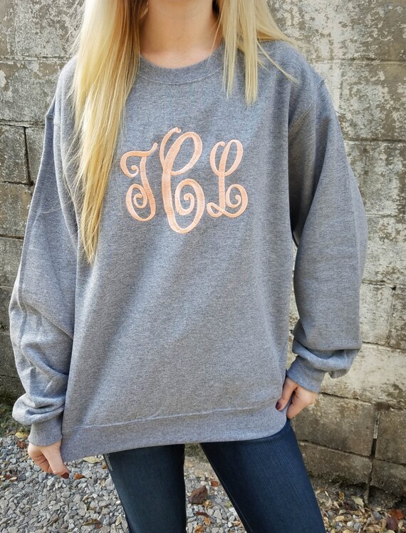 Monogrammed Sweatshirt Monogram Crewneck Sweater Gift for