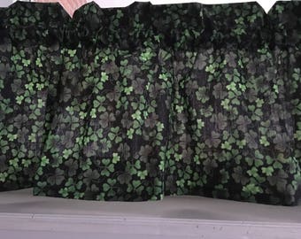 St. Patrick's Day Shamrock Valance Curtain 42" W x 13"
