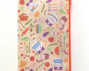 Zipper Pouch Wallet Insert Travelers Notebook Mitsuwa Market Tan theme planner insert