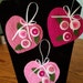 Shades of Pink, Set of 3 Wool Felt Hearts, Valentines, Hand Created, Valentine Ornaments, Heart Ornaments, Valentine Day Decor, Felt Hearts