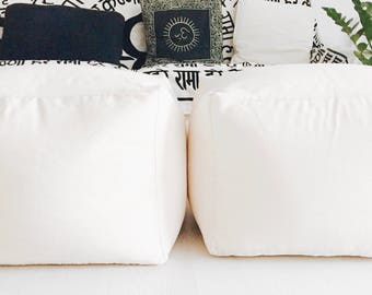 Pouf ottoman nordic style without filling - Pouff cotton - Fabric pouff - Ottoman - Floor cushion - Modern pouf - SQUARE
