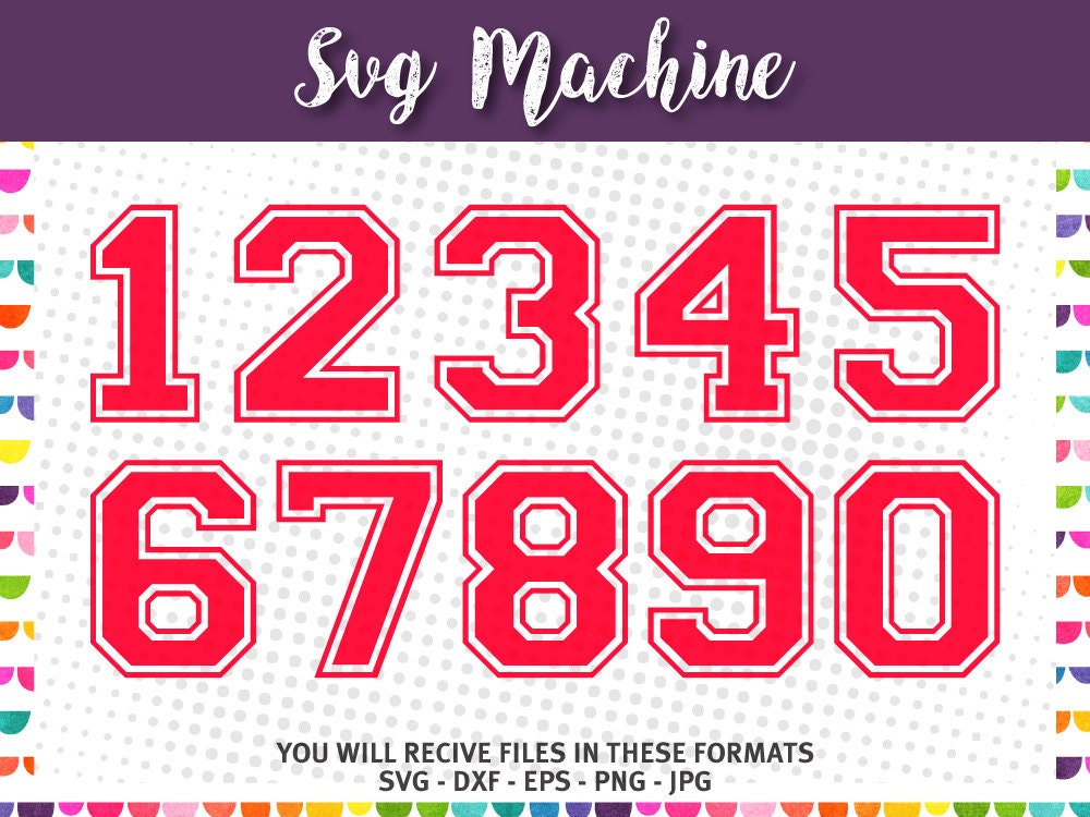 SVG sport numbers Varsity Block Number College Numbers SVG sport numbers Varsity Block Number College Numbers
