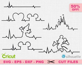 Heartbeat svg, Nurse svg, Mickey svg, Disney svg, Minnie svg, Castle svg, Heart svg, Heart cricut, Disney SVG, Disney Cricut, Mickey cricut