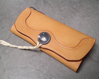 Handstitched Long Wallet *Genuine Leather*