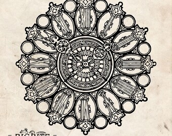 Water Decal Print transfer to furniture, wood or paper – Vintage Clock Face Graphic #012