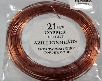 Wire, 21g. Half Round Copper, Parawire, non tarnish.