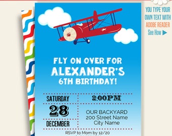 Airplane invitation template free