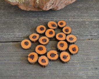 4 Small wooden buttons- Juniper, handmade buttons (4005)