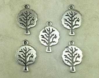 Tree of Life harm > Mother Nature Oak Bodhi Summer Spring Leaves Arbor - Raw American Made Lead Free Silver Pewter - I Ship Internationally