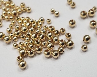 14K Gold Filled Round Beads, 2mm, 2.5mm, 3mm,50 Pieces
