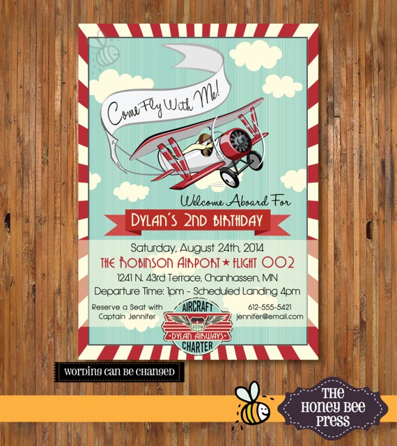 airplane birthday invitation come fly with me 2nd 3rd