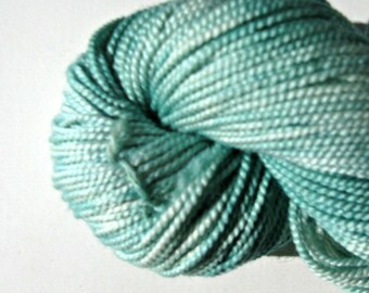 Jade Hand dyed Merino Wool / Silk Yarn, Worsted Weight, 200 yards