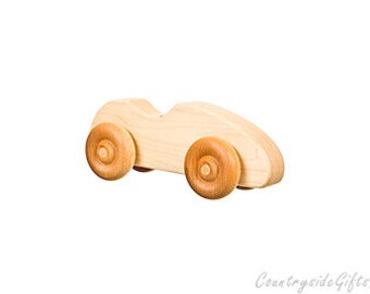 Wooden Toy Cars - Handcrafted Natural and Organic Wooden Toy Car - Hardwood Mapel Wooden Toy Sports Car - Wooden Toy Cars