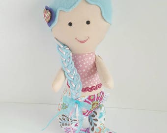 Mermaid toy doll, mermaid doll, stuffed mermaid doll, stuffed mermaid toy. Mermaid theme room, mermaid themed room, and mermaid nursery.