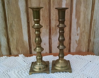 Brass Candle Holders, Pair Of Candlestick Holders