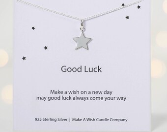 Good Luck Gift, Good Luck Charm, Wish Necklace, Leaving Home Necklace, Best Wishes Gift, Moving Out Gift, Make A Wish For Good Luck, Make A