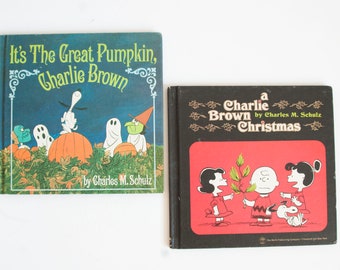 Vintage Peanuts Illustrated Book by Charles M. Schulz, A Charlie Brown Christmas, It's the Great Pumpkin Charlie Brown (FIRST Printing)