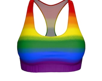 Rainbow Gay Pride Flag Sports Bra Trans Pride Flag Queer Lesbian Asexual Lgbt Bisexual Lgbtq