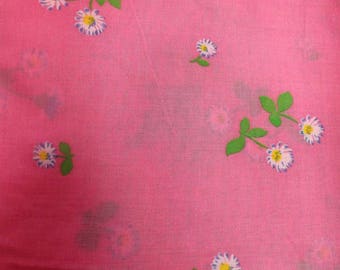 Great vintage voile cotton pink flowers
