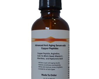 Advanced Anti Aging Serum with Copper Peptide(GHK-Cu) ,Argireline and Hyaluronic Acid 2.3 oz