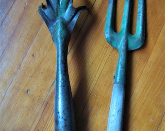 Vintage Primitive Rustic Garden Hand Tools