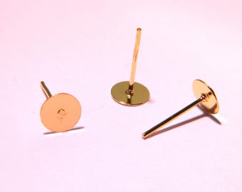 20 gold plated 11 mm x 6 mm PG165 disc studs