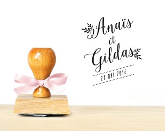 Personalized wedding, Bohemian calligraphy stamp
