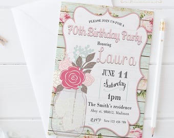 70th birthday invitation / Printable