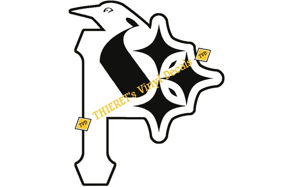 Pittsburgh sports teams tri-logo vinyl car decal. laptop decal