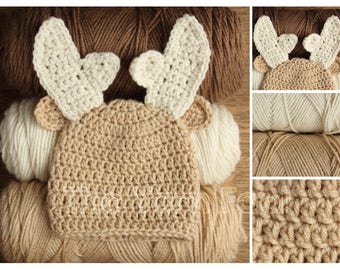 Deer Hat- Newborn, Infant, and Toddler Sizes