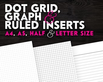 A5 Planner Inserts Dot Grid Paper Graph Paper Printable Planner Refill Filofax A5 Insert Bullet Journal A4 Planner Letter Size
