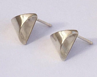 Triangle Stud Earrings, Triangle Post Earrings, Silver triangle earrings, Triangle silver earrings, Silver earrings, Sterling earrings,