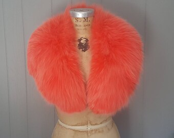 PINK Fox Fur Collar / 1970s