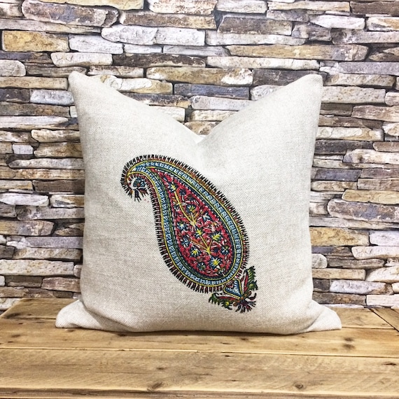 Linen printed paisley pattern pillow | decorative cushions | home decor | Irish linen | paisley pattern | gift idea