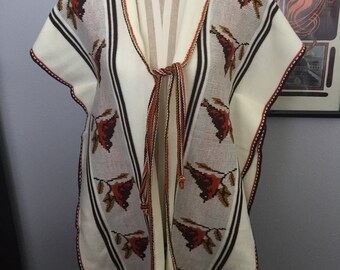 Southwestern woven poncho