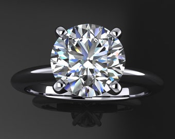 ready to ship - kenya ring – 1.5 carat diamond cut round NEO moissanite engagement ring