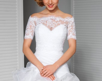 Lace Bridal Topper in Ivory or White