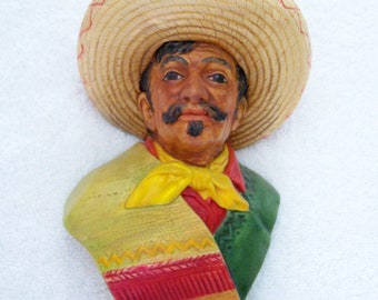 Vintage Bossons Mexican Rare Chalkware Bust 1959
