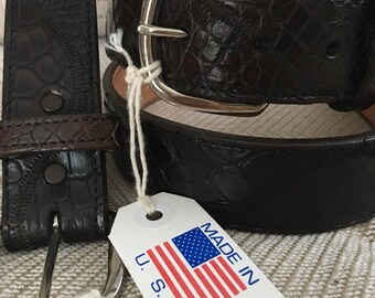 Genuine Alligator Belt Brown