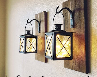 set of hanging lantern sconcesfarmhouse wall decor lantern sconces black lanterns - Farmhouse Wall Decor set of hanging lantern sconcesfarmhouse wall decor lantern sconces black lanterns - Farmhouse Wall Decor