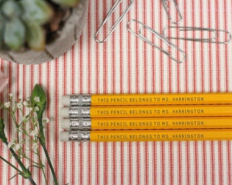 Set of 4 Teacher Pencils - Personalized Pencils, Custom Pencils, Engraved Pencils, Personalized Pencils, Teacher Gift --24009-PN04-110