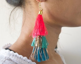 Tassel Chandelier Earrings,Statement Earrings,Jewelry, Earrings,boho jewelry,Tassel jewellery,Indian Jewellery,Boho Earrings,Tassel Earrings