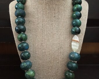 Chunky Yellow Turquoise Necklace