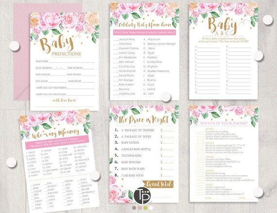 GIRL BABY SHOWER Games Instant download Baby Shower Games