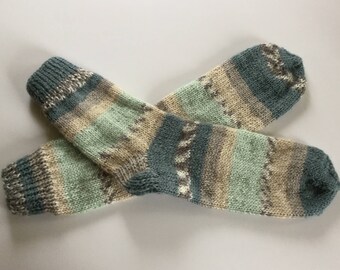 Hand Knit Soft And Warm Men's Alpaca Socks, Size 9- 9.5 (10.5” length) Warm Men's Socks, Hand Made Socks, Knitted Men's Socks, Boy’s Socks