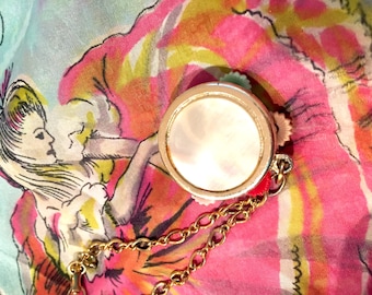 Vintage Mother of Pearl Tambourine Bracelet From The 1960s