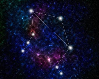 Libra Zodiac Astrological Sign 8x10 Indie Libra Constellation