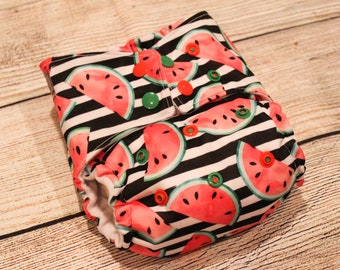 Watermelon stripe OS diaper