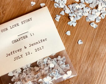 Upcycled Book Pages Wedding Confetti Personalized