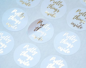 15 Pretty Things Inside Stickers, Round Stickers, Gift Wrapping,StickersEnvelope Seals,Address Labels,Packaging Stickers,Shipping Stickers